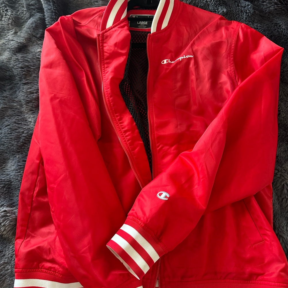 Champion Red and Black Mesh Jacket